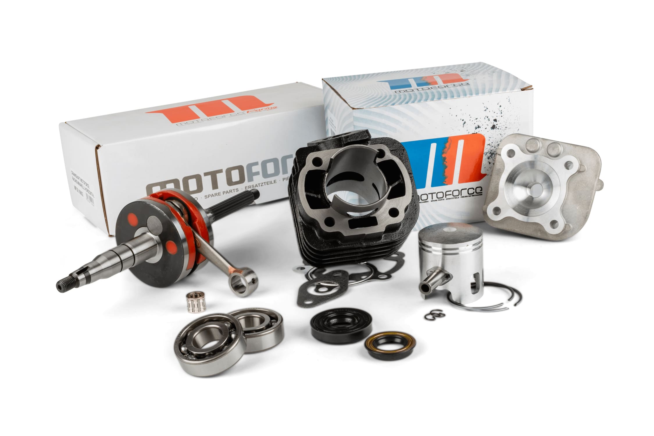 MF26.16610/PACK01 Kit gruppo termico + albero motore Motoforce Racing 70 ghisa Minarelli orizzontale AC, COD: MF26.16610/PACK01