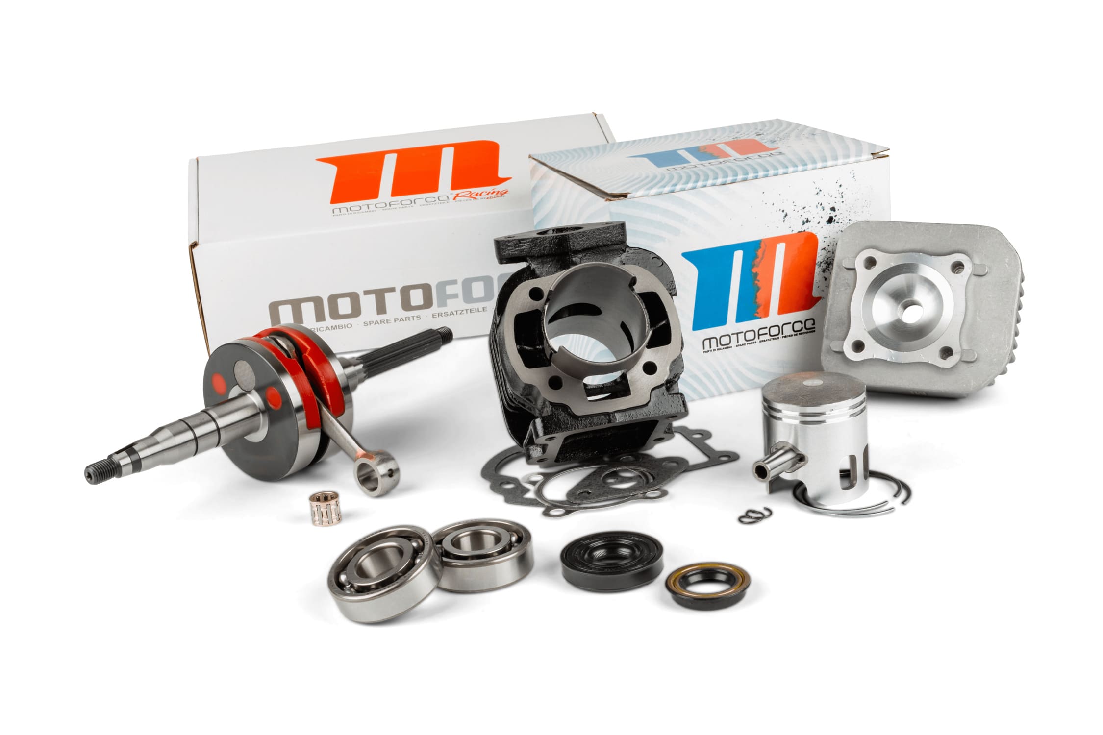 MF26.16801/PACK01 Kit gruppo termico + albero motore Motoforce Racing 70 ghisa Minarelli verticale, COD: MF26.16801/PACK01