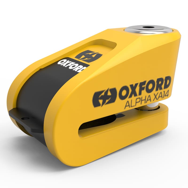 OX-1068387 Lucchetto disco freno con allarme Alpha XA14 Oxford 14 mm acciaio inox giallo, COD: OX-1068387