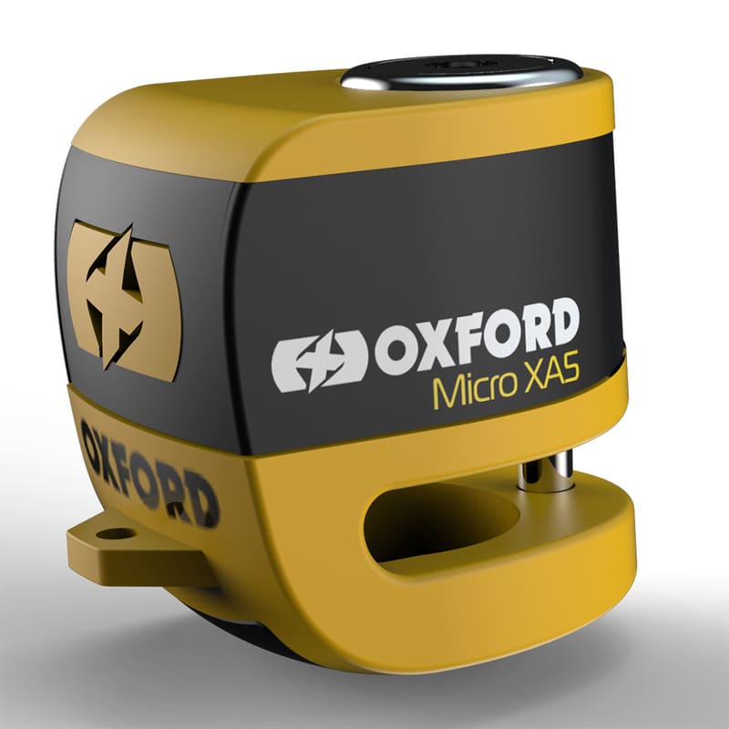 OX-1105999 Lucchetto disco freno con allarme Micro XA5 Oxford giallo, COD: OX-1105999