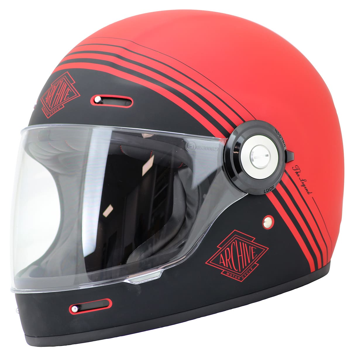 ARCH441990F Casco integrale Archive Vintage The Legend rosso opaco XXL, COD: ARCH441990F