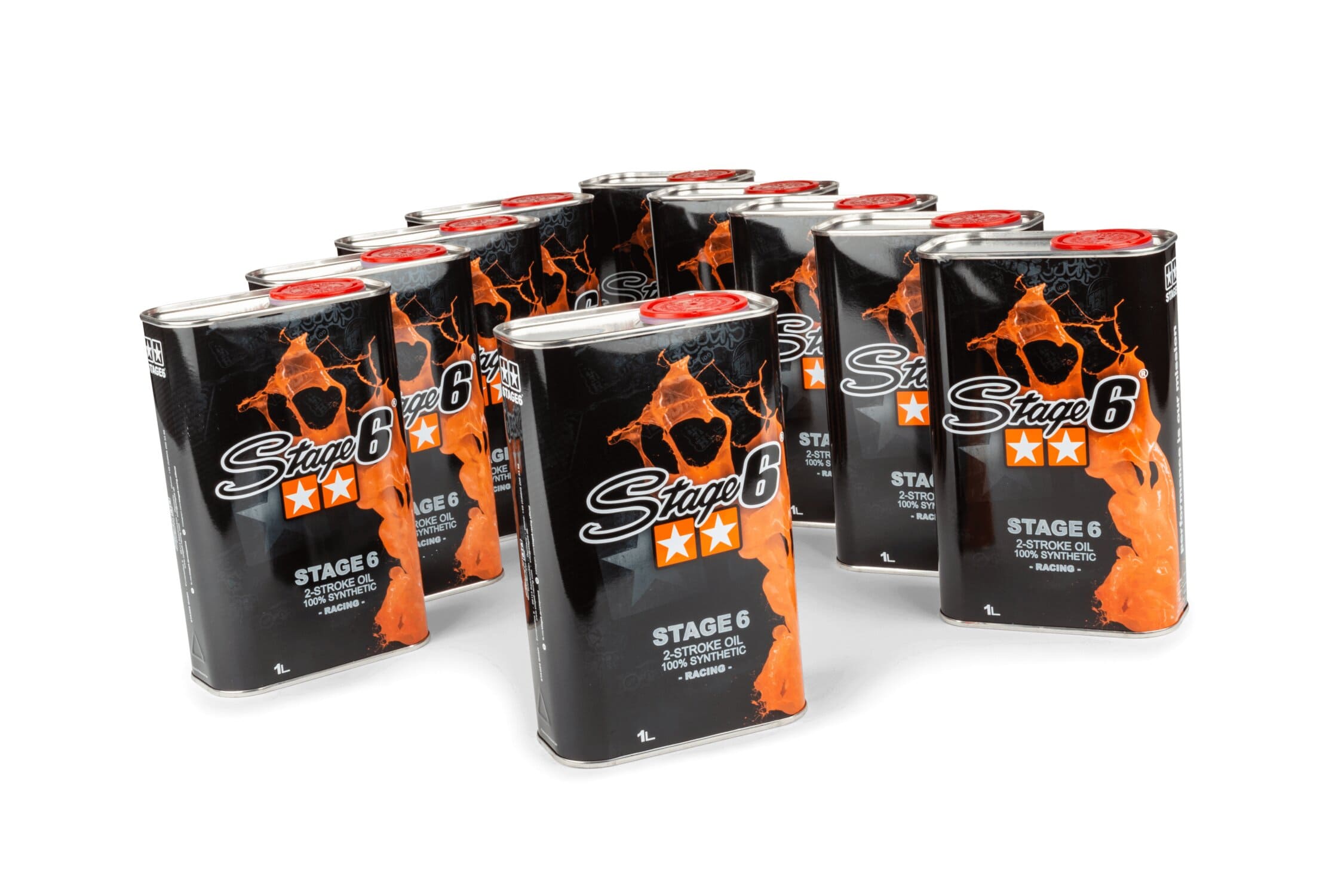 s6-0206/box olio motore 2t stage6 racing 100% sintetico 1l (x10), COD: S6-0206/BOX