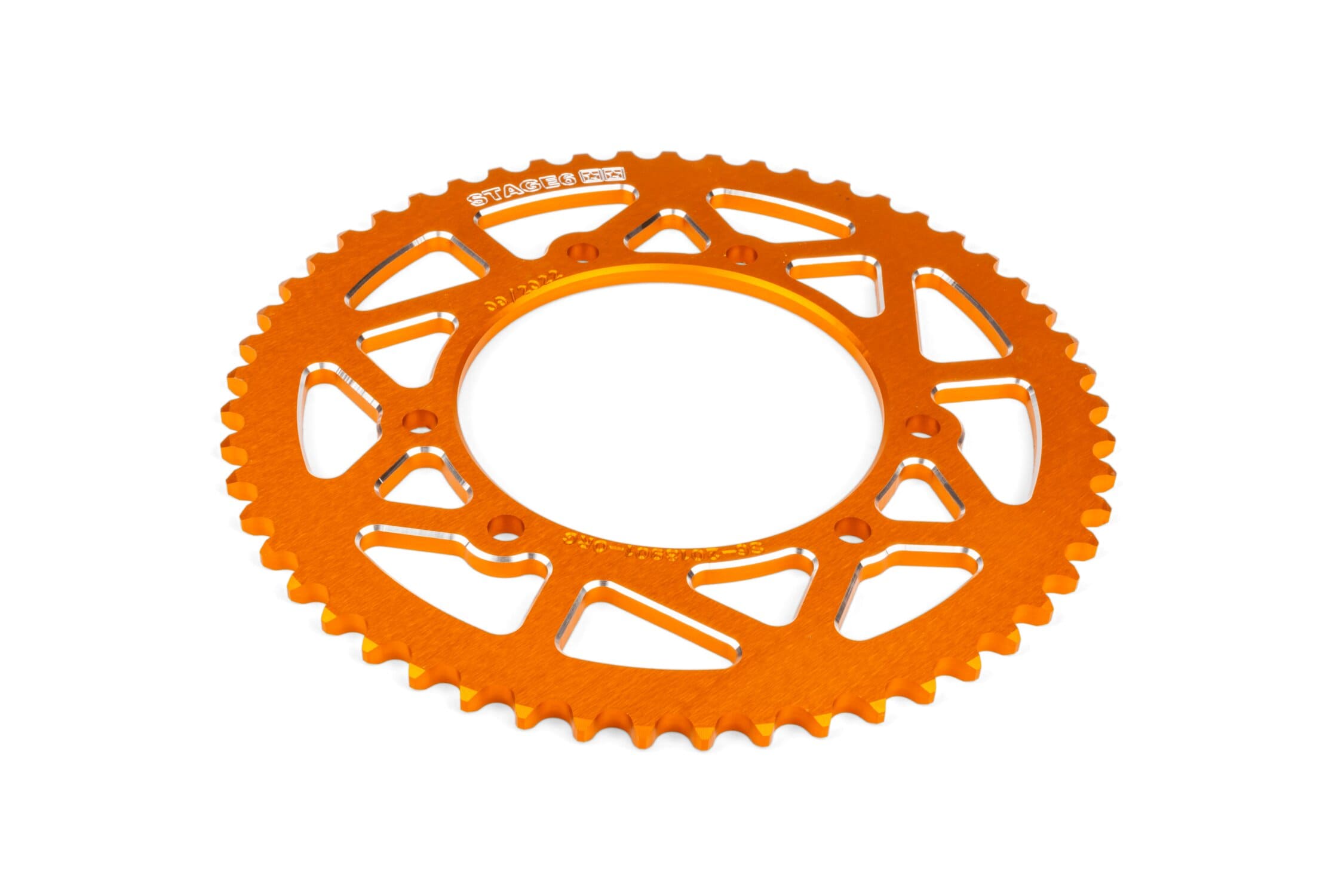 S6-2018901/OR Corona 53 denti - 420 Stage6 alluminio CNC arancione Rieju MRT, COD: S6-2018901/OR