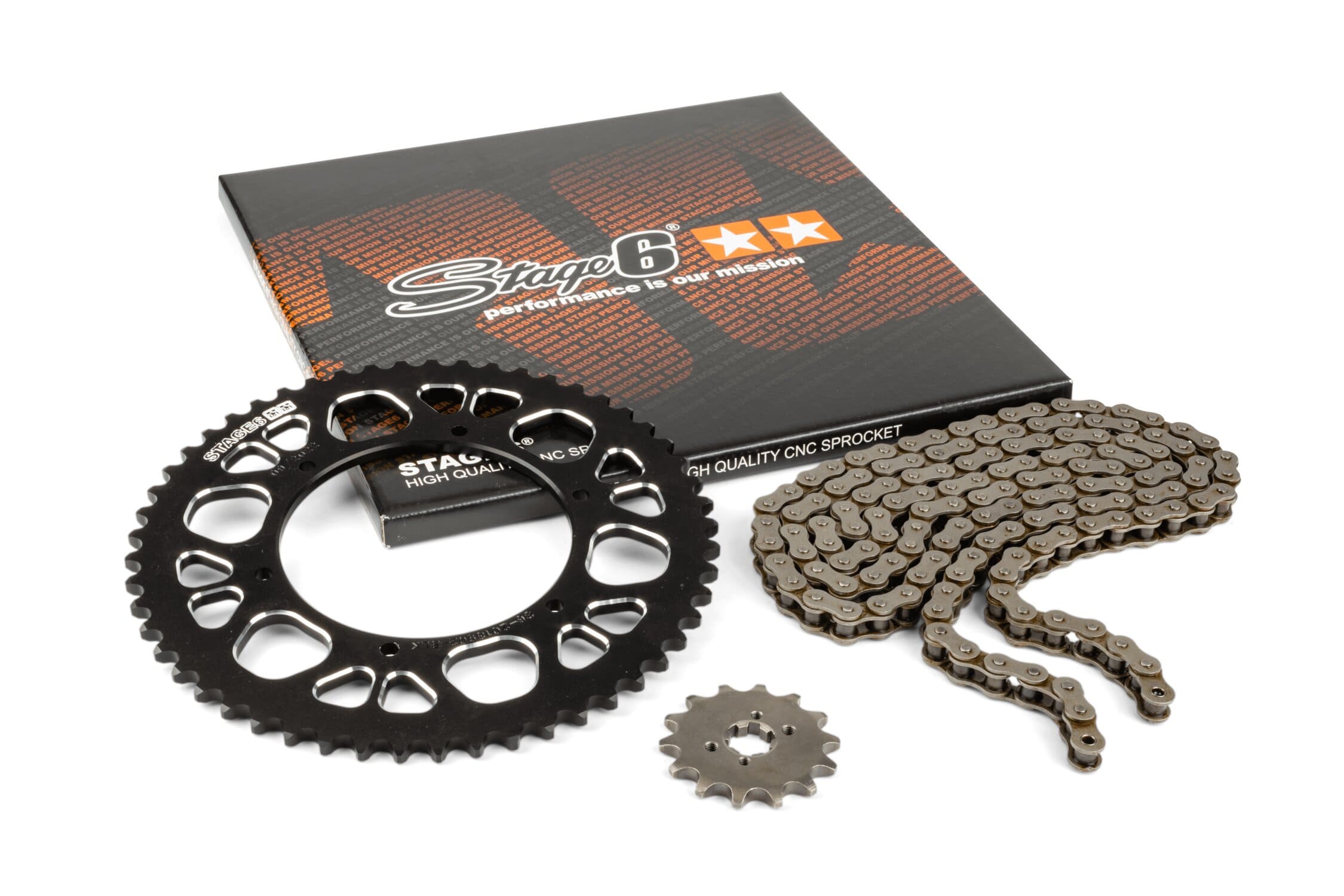 S6-2119334/BK Kit catena 14x53 - 420 Stage6 alu CNC nero Aprilia SX 50, COD: S6-2119334/BK