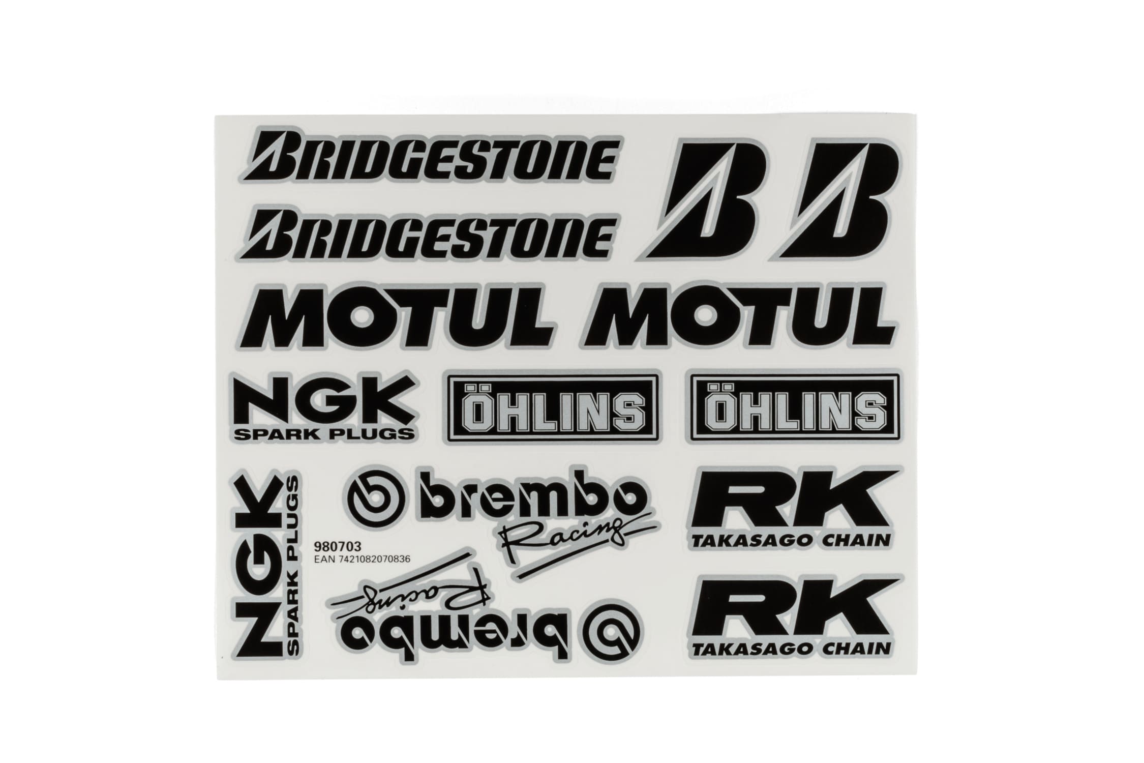 STICK-980703 Foglio Adesivi Sponsor Brembo ecc. 193x240mm, COD: STICK-980703