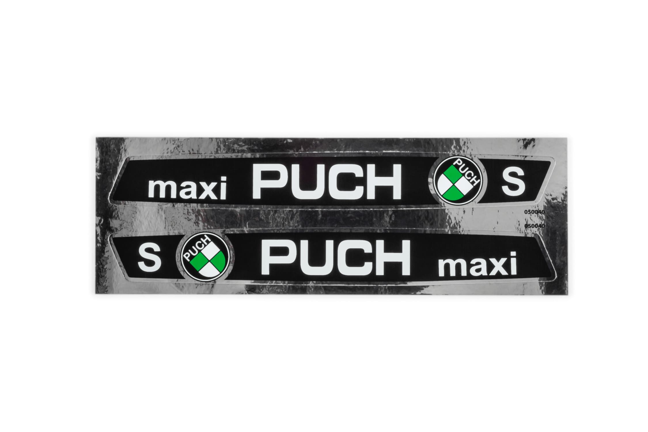 STICK-F050040 Adesivo serbatoio Puch Maxi (x2) 205x25mm cromo, COD: STICK-F050040
