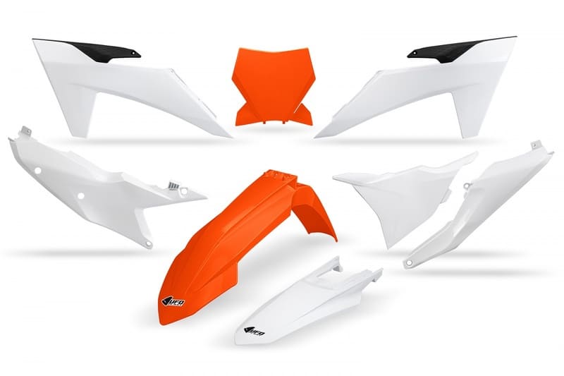 UF-KTKIT529999 Kit carena completo UFO KTM SX / SX-F 2023 arancione / bianco, COD: UF-KTKIT529999