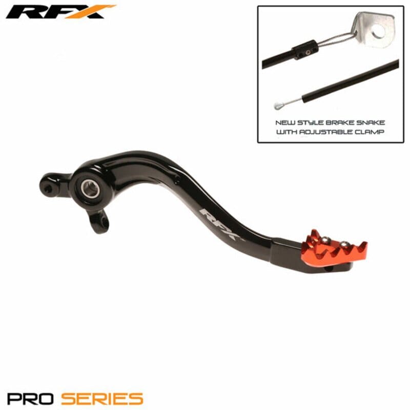 R-FXRB5050199OR Pedale freno RFX Pro standard hard anodized nero / arancione SX-F / FC dopo 2016, COD: R-FXRB5050199OR