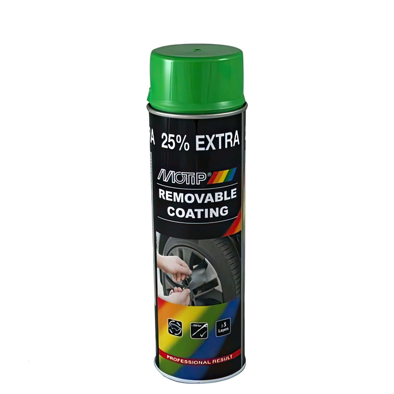 MOT04305 Vernice a strappo Motip Sprayplast verde 500ml, COD: MOT04305
