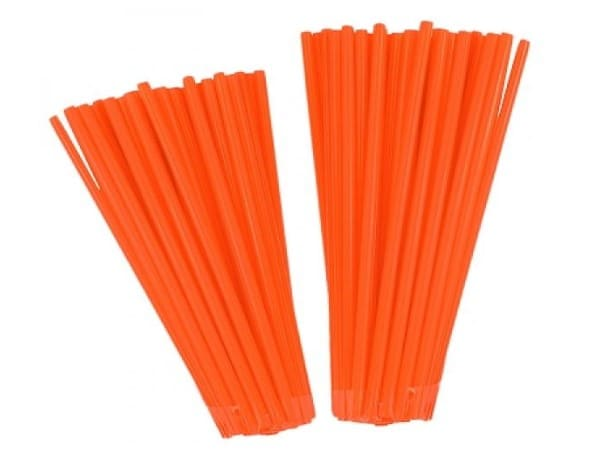 m004451 noend spoke skins 76pcs (38pcs x 19" wheel and 38pcs x 21" wheel) neon orange color