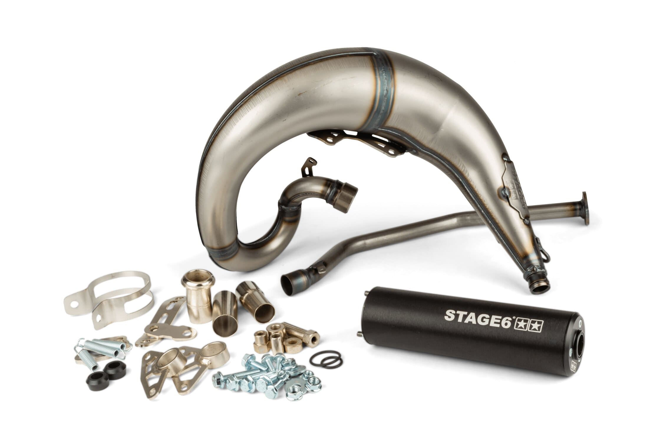 S6-9119301/BK Marmitta Stage6 Streetrace montaggio alto CNC nero Derbi Senda, COD: S6-9119301/BK