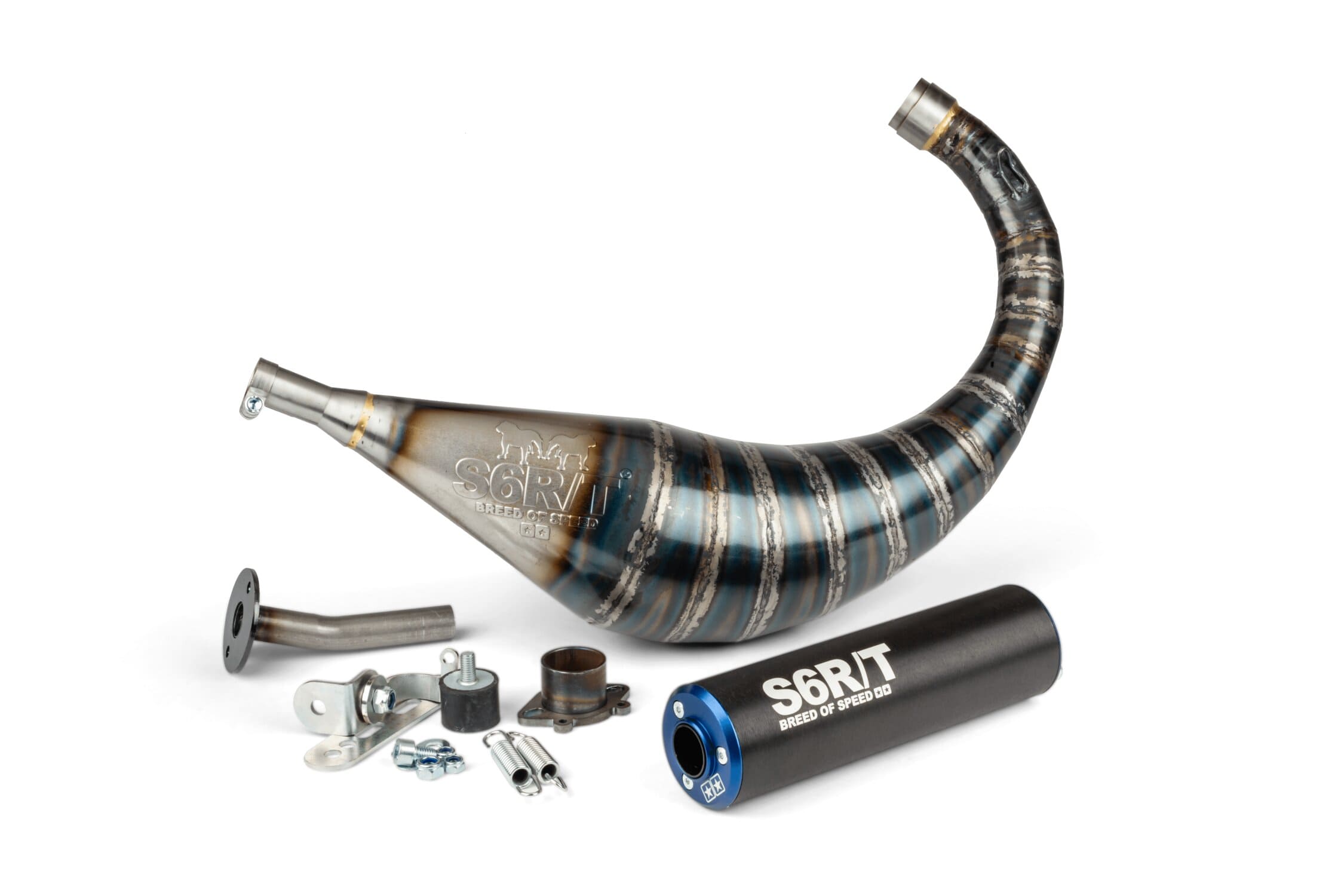 S6-96193751/BL Scarico Stage6 R/T 70 - 80cc nero / blu Derbi, COD: S6-96193751/BL