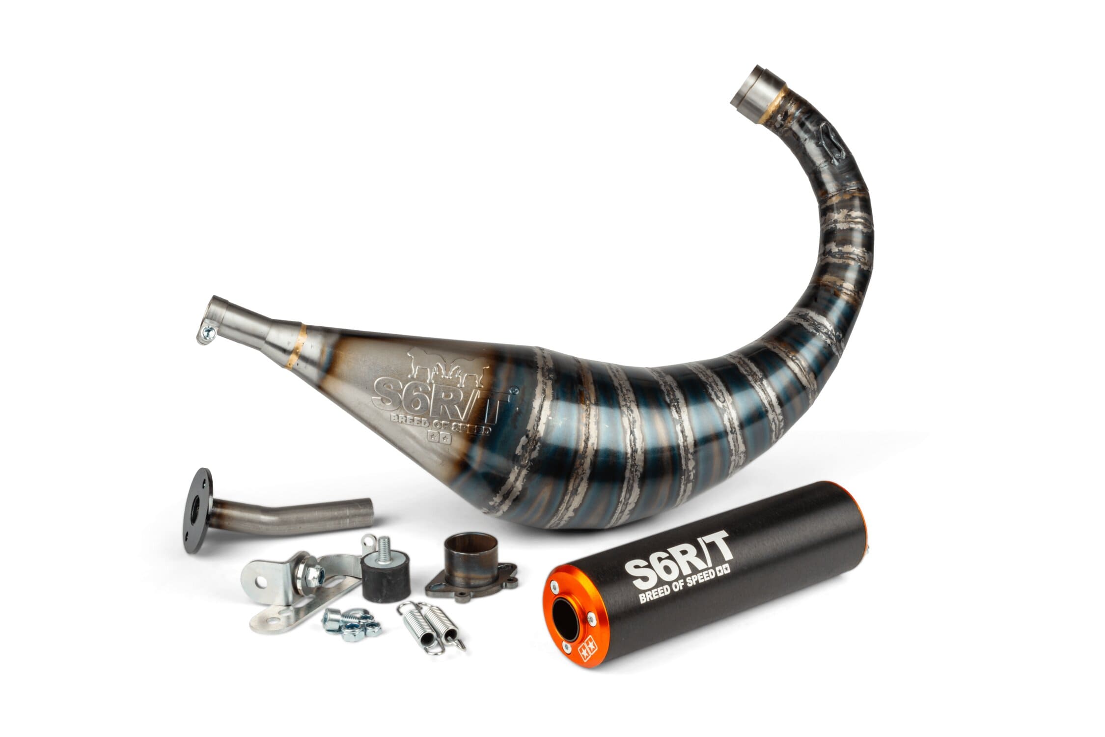 S6-96193751/BO Scarico Stage6 R/T 70-80cc nero/arancio Derbi, COD: S6-96193751/BO