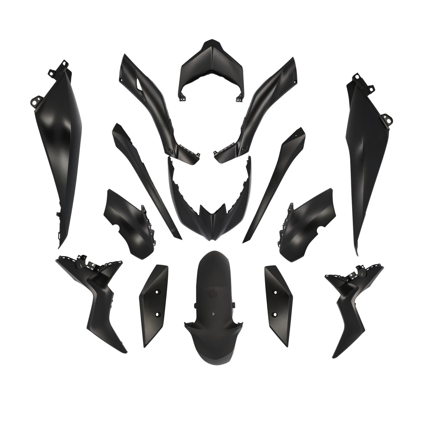 CGN520069 Kit carena Yamaha 125 - 300 Xmax dopo 2018 nero opaco (15 pezzi), COD: CGN520069
