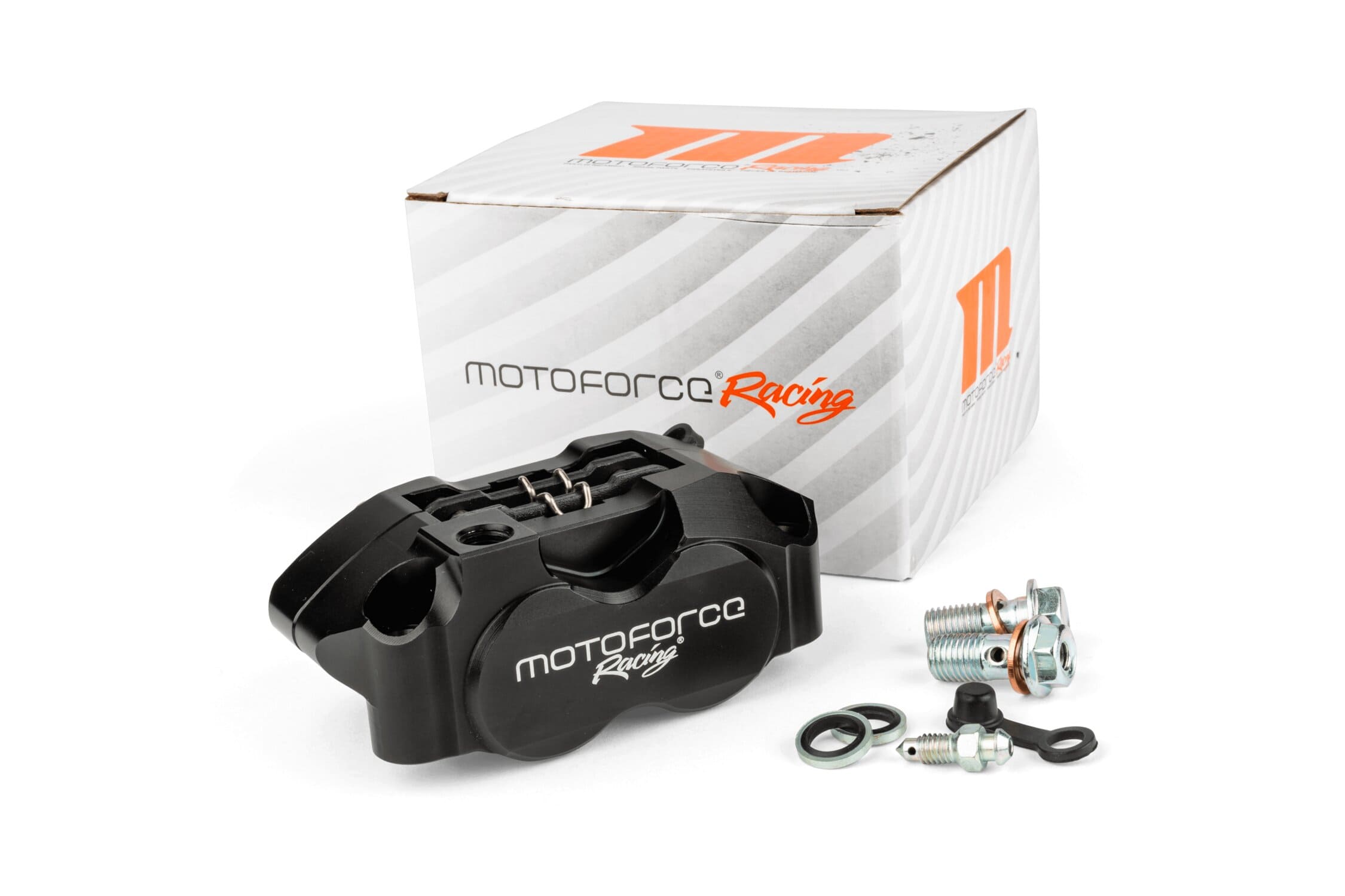 mf45.00103/bk pinza freno 4 pistoncini motoforce racing nero, COD: MF45.00103/BK