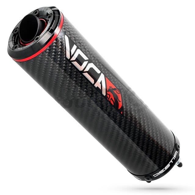 VCR-RD30350/CA Silenziatore Voca Evo Bestia Carbon con Style Disc rosso