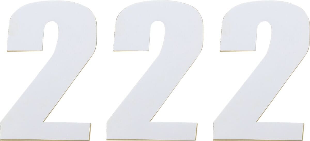 MR43100652 Adesivo Numero di Gara bianco 12 cm # 2, COD: MR43100652