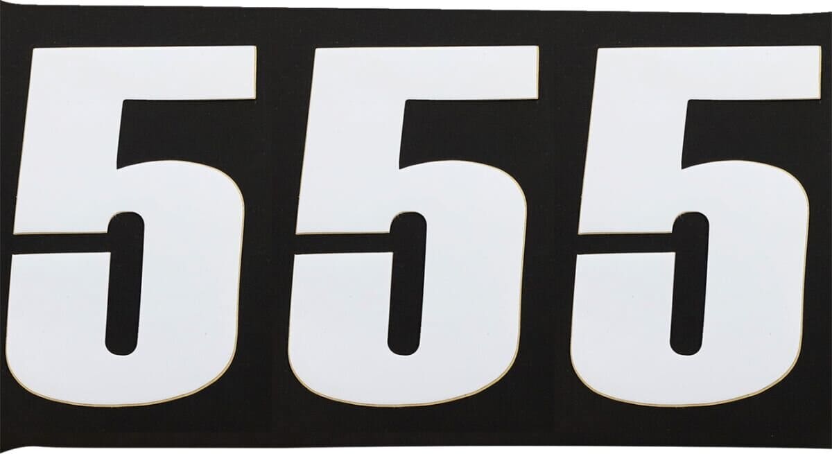 MR43100655 Adesivo Numero di Gara bianco 12 cm # 5, COD: MR43100655