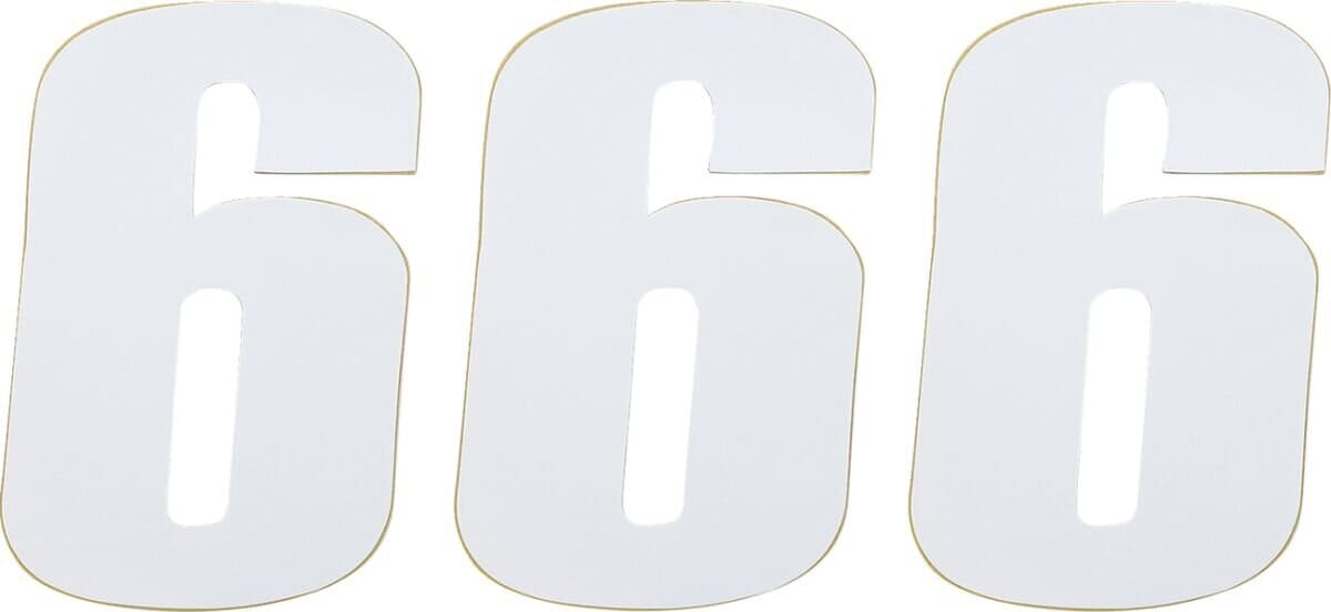 MR43100656 Adesivo Numero di Gara bianco 12 cm # 6, COD: MR43100656
