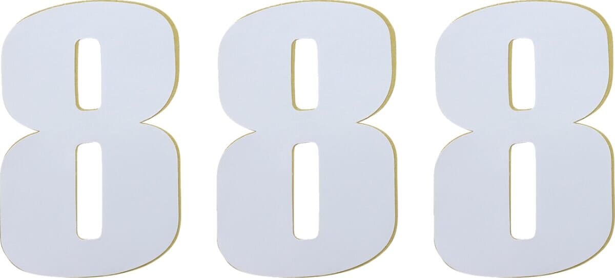 MR43100678 Adesivo Numero di Gara bianco 15 cm # 8, COD: MR43100678
