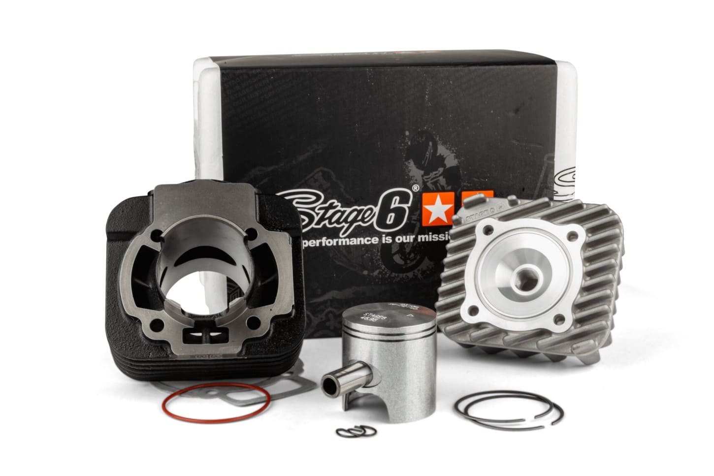 s6-7214042 gruppo termico stage6 streetrace 70cc ghisa grigia piaggio ac, COD: S6-7214042