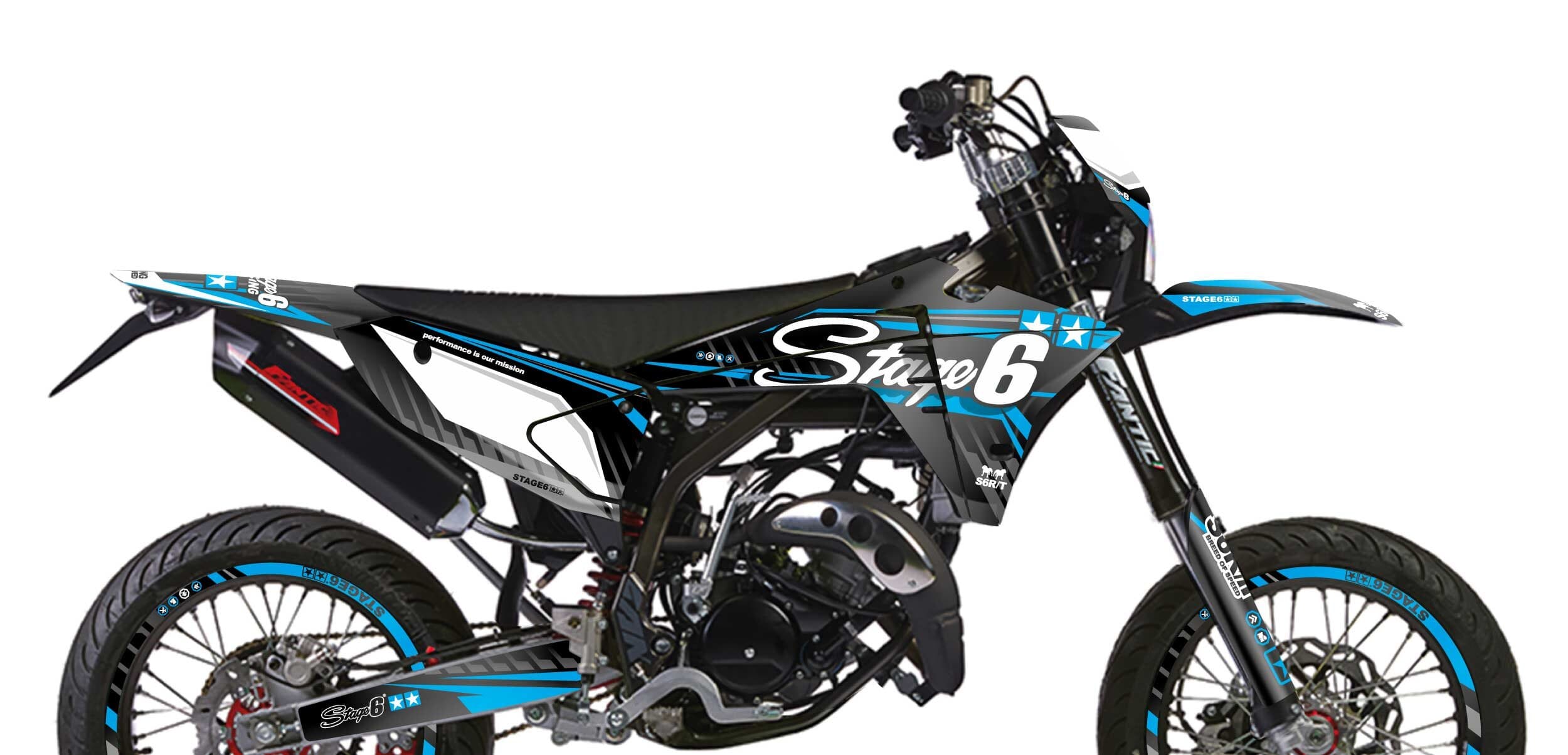 S6-058807.2/BL Kit deco Fantic XM 50 dopo 2023 Stage6 Blu, COD: S6-058807.2/BL