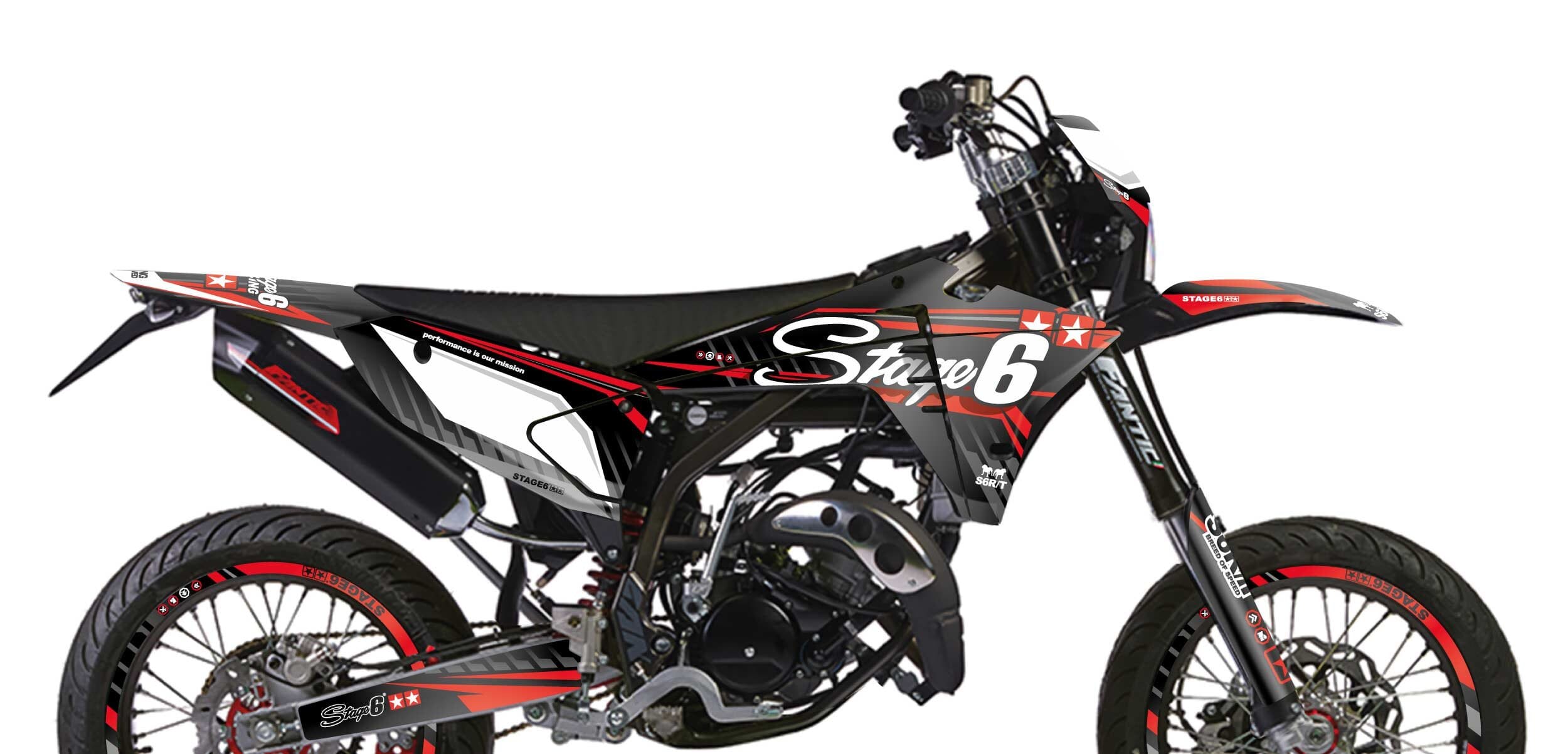 S6-058807.2/RE Kit deco Fantic XM 50 dopo 2023 Stage6 Rosso, COD: S6-058807.2/RE