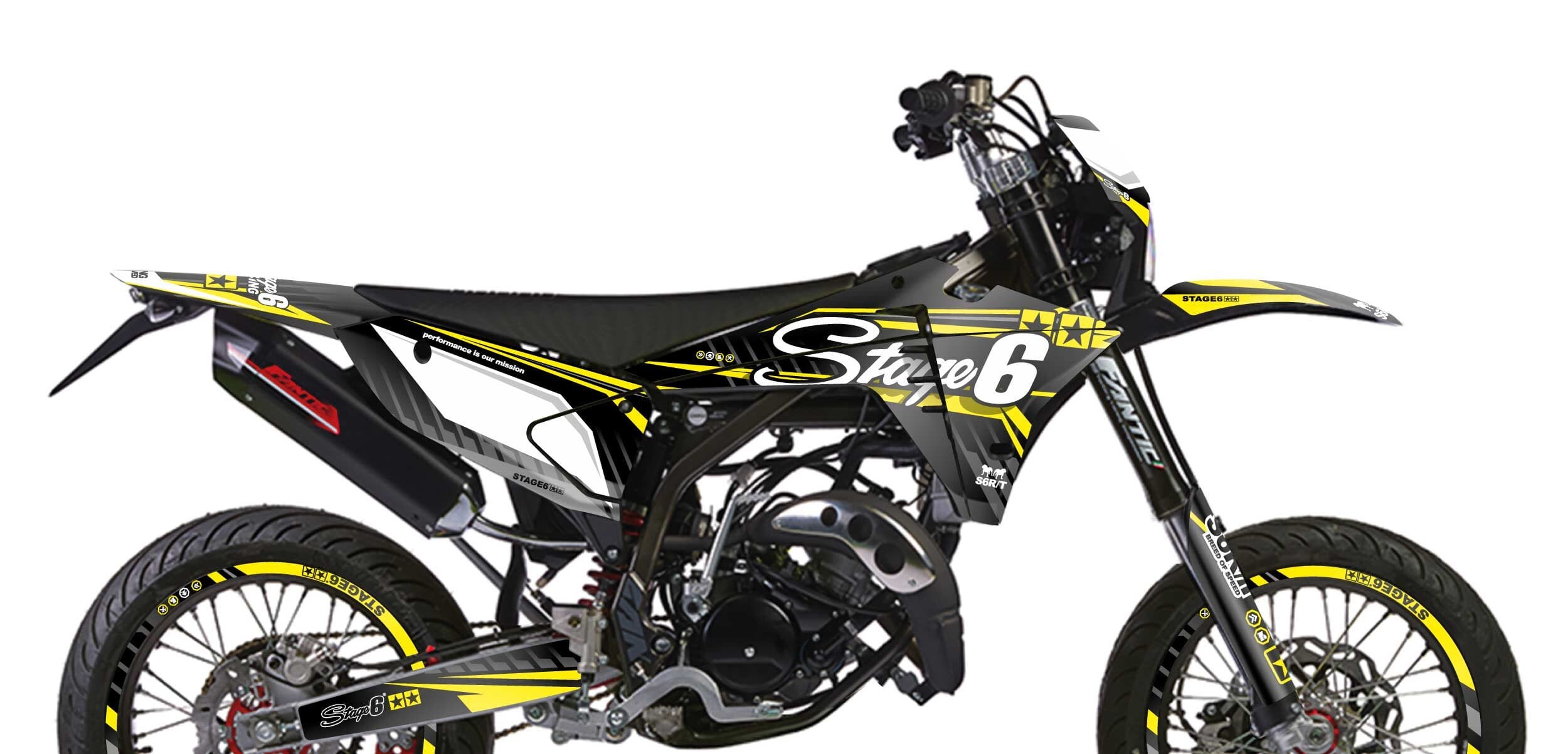 S6-058807.2/YE Kit deco Fantic XM 50 dopo 2023 Stage6 Giallo, COD: S6-058807.2/YE
