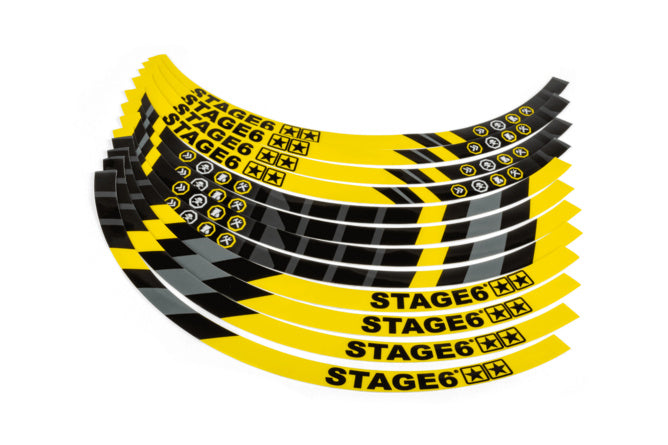 S6-0512.2/YE Set rim sticker Scooter 12" Stage6 Yellow