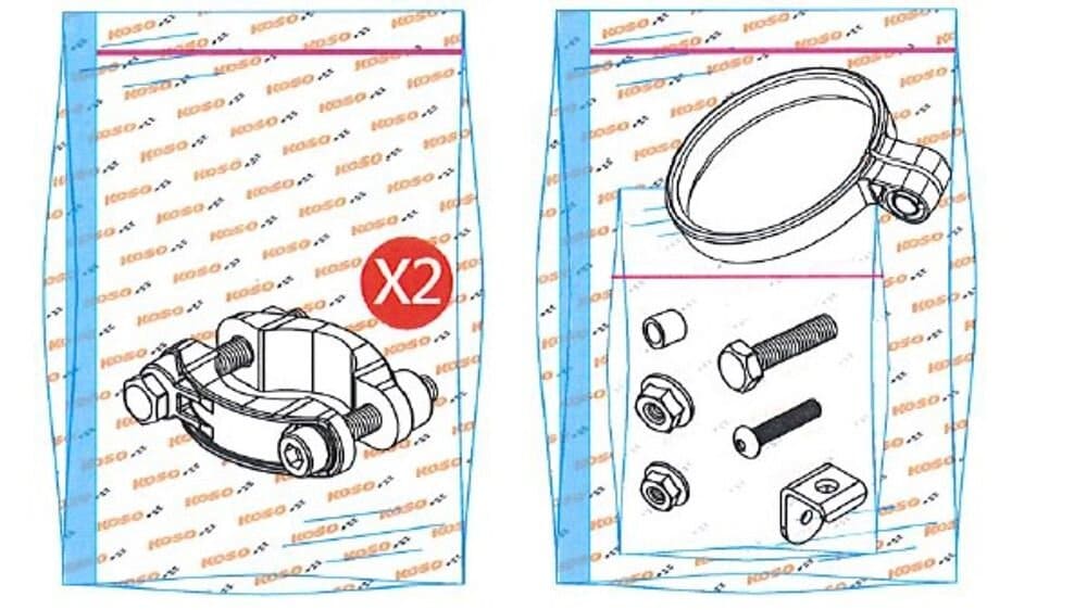 KO-HZ009000 Staffa faro supplementario LED Koso, COD: KO-HZ009000