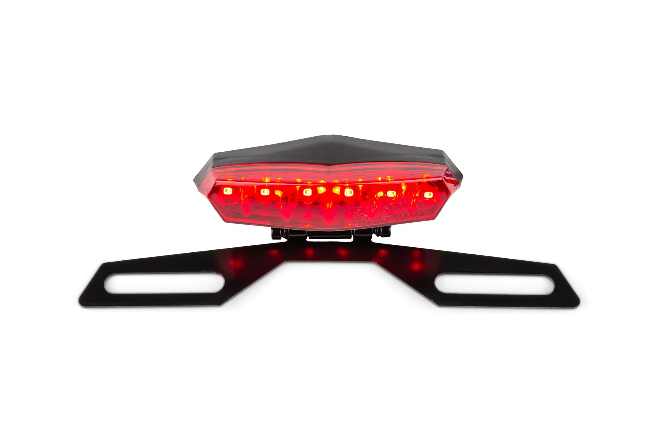 STR-542.85/RE Fanalino LED Hexagonal rosso con portatarga, COD: STR-542.85/RE