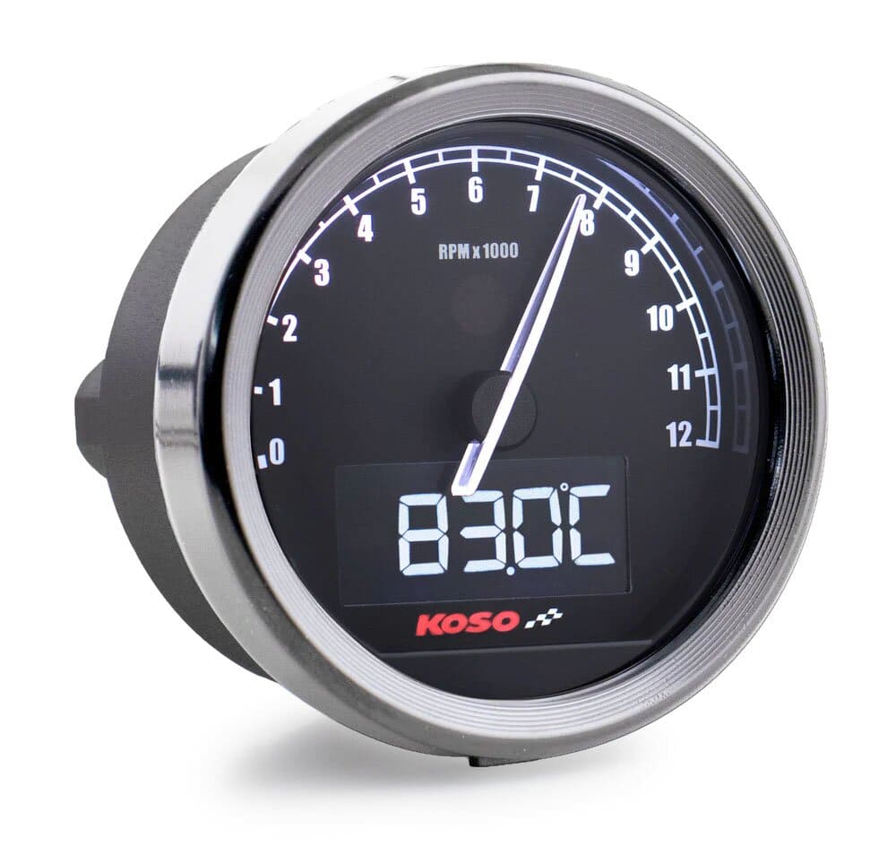 KO-BA085102 Contagiri Koso D60 TNT-05 fino a 12.000 giri/min. nero/cromo, COD: KO-BA085102