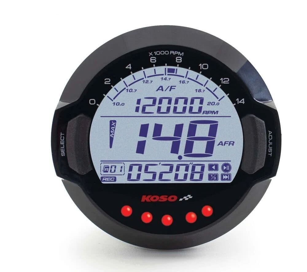 KO-BB642W32 Misuratore rapporto aria/carburante e Data Logger RPM Koso DL-03Acon sensore BOSCH® LSU 4.9, COD: KO-BB642W32