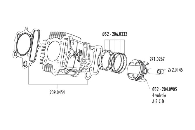 P271.0267 Spinotto pistone Polini 13x38x8 - Billaricambi SRLS