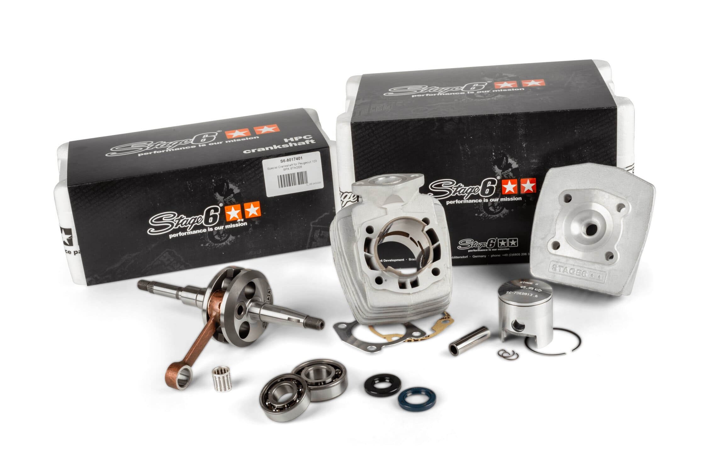 S6-7417400/PACK2 Kit gruppo termico - albero motore Peugeot 103 SPX Stage6 Racing 70, COD: S6-7417400/PACK2