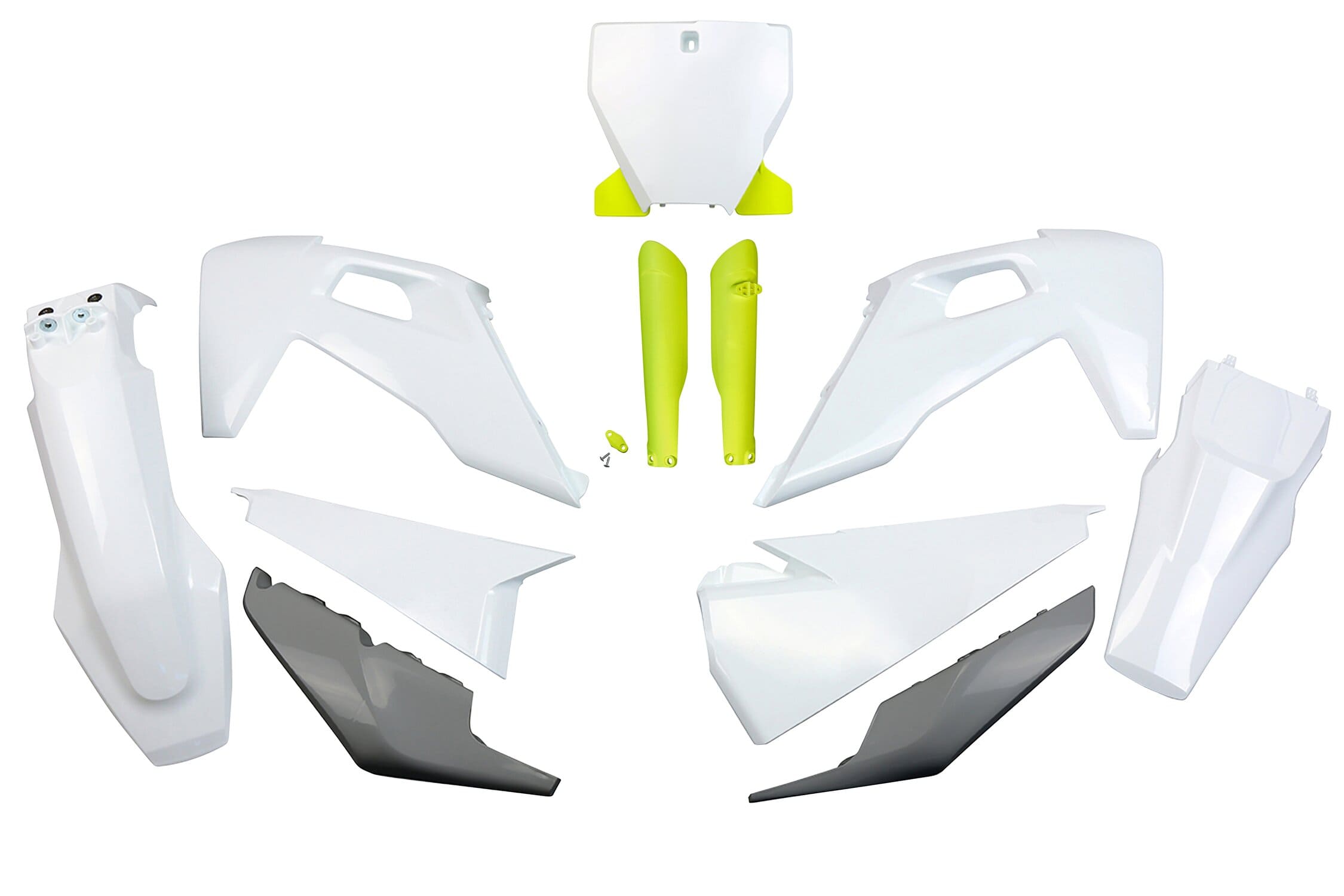 UF-HUKIT622F@999X Kit plastiche con protezioni forcella Husqvarna TC / FC dopo 2019 UFO colori OEM 2020-2021, COD: UF-HUKIT622F@999X