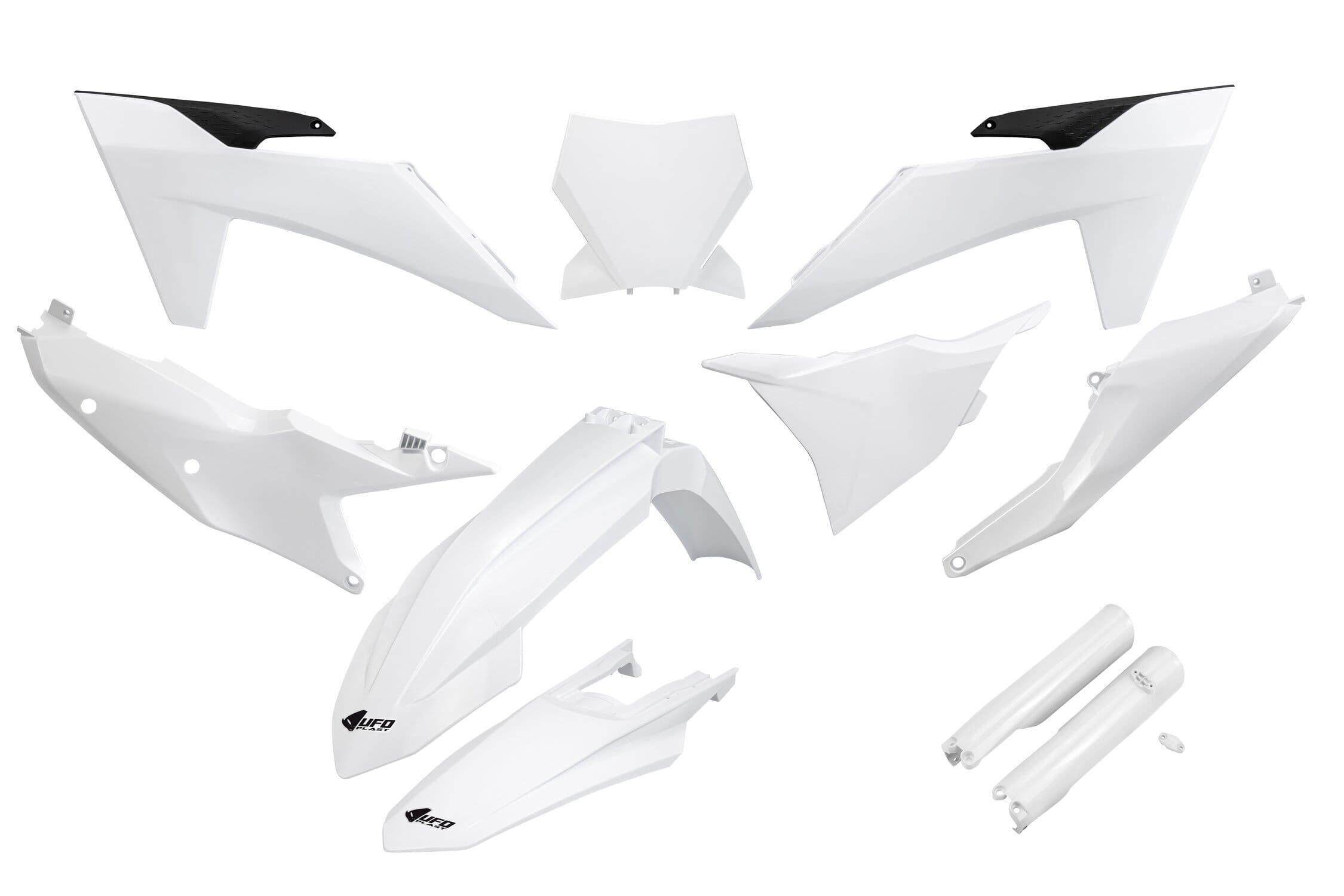 UF-KTKIT529F@042 Kit plastiche con protezioni forcella KTM dopo 2023 bianco, COD: UF-KTKIT529F@042