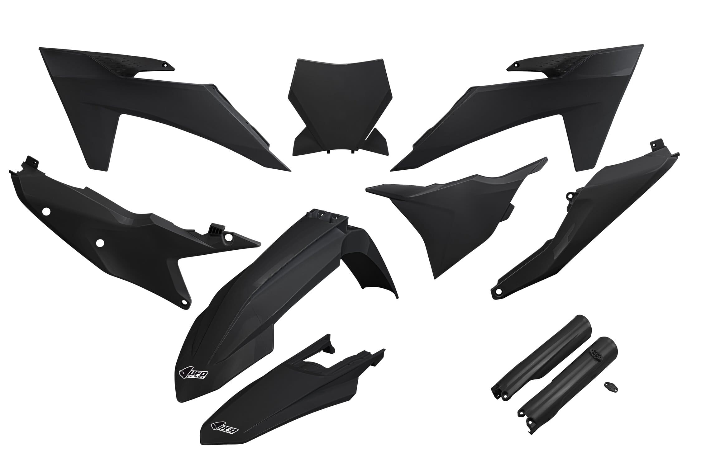 UF-KTKIT529F@001 Kit plastiche con protezioni forcella KTM dopo 2023 nero