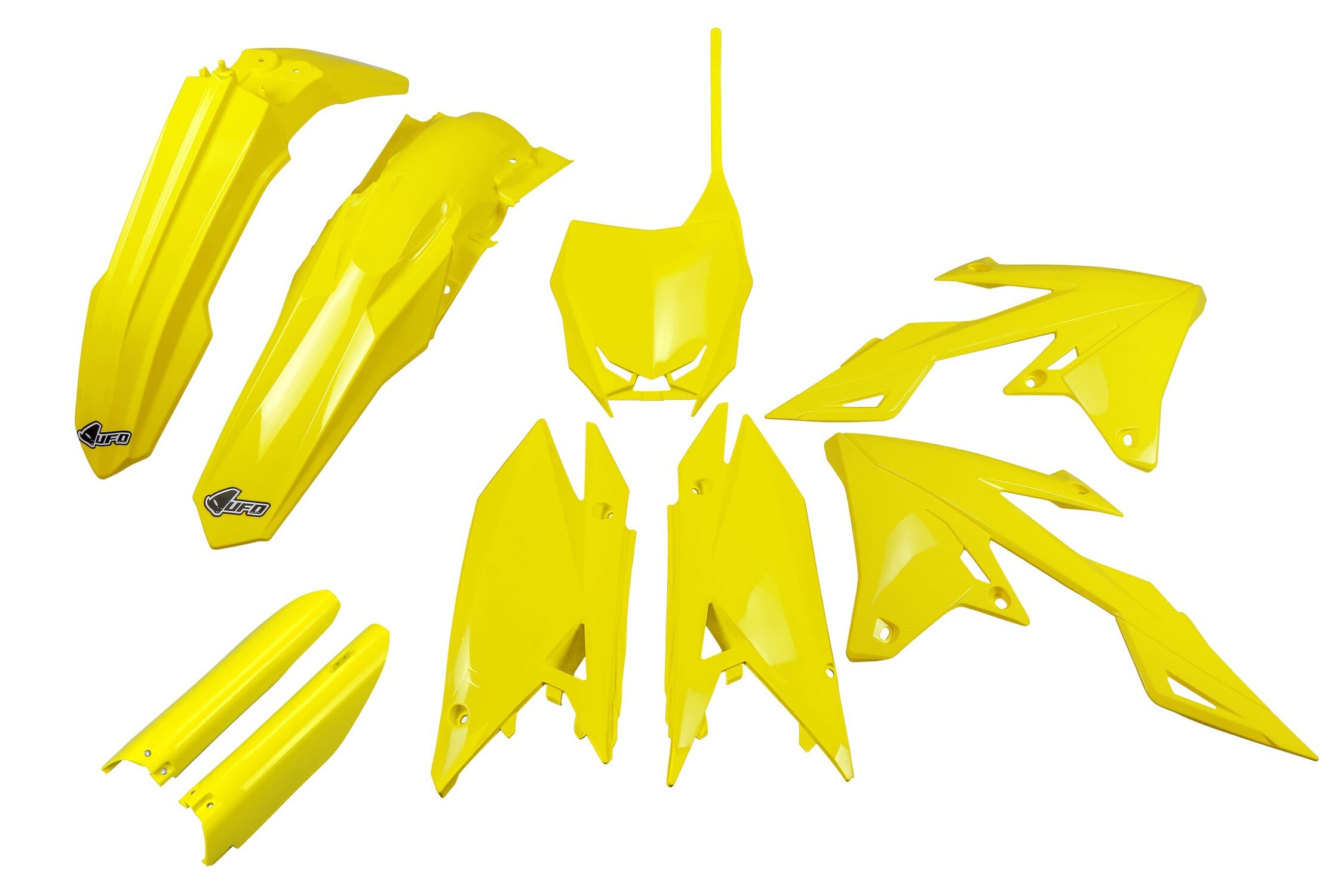 UF-SUKIT418F@102 Kit plastiche con protezioni forcella RM-Z dopo 2018 UFO giallo, COD: UF-SUKIT418F@102