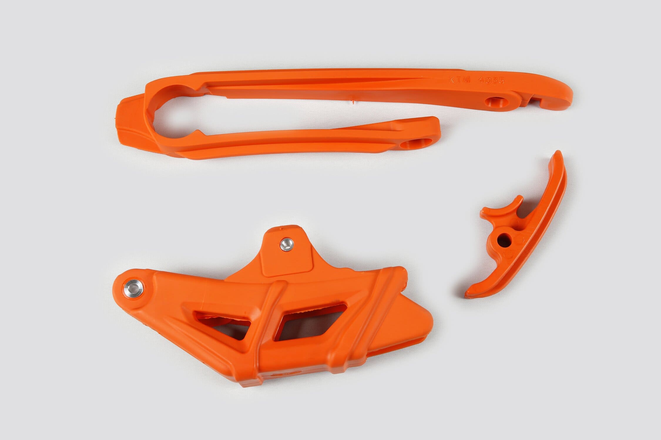 UF-KT04036@127 Kit cruna catena + fascia forcella KTM EXC 2012-2023 arancione UFO, COD: UF-KT04036@127