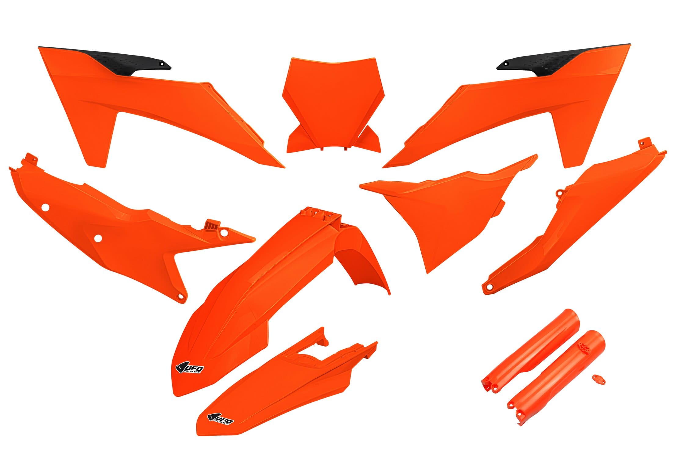UF-KTKIT529F@FFLU Kit plastiche con protezioni forcella KTM dopo 2023 arancione fluo, COD: UF-KTKIT529F@FFLU