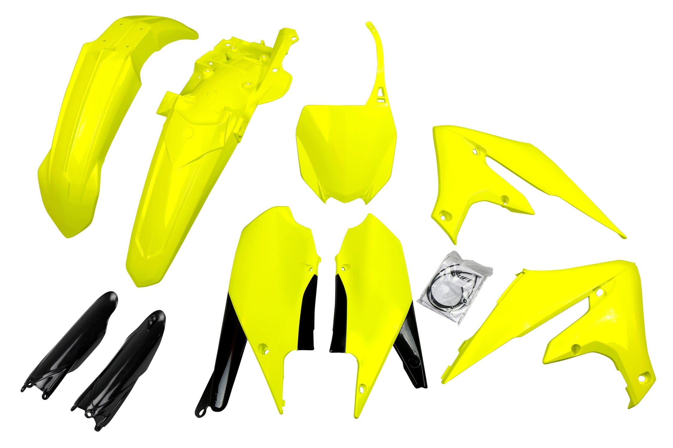 UF-YAKIT321F@DFLU Kit plastiche con protezioni forcella Yamaha YZF dopo 2018 UFO giallo fluo, COD: UF-YAKIT321F@DFLU