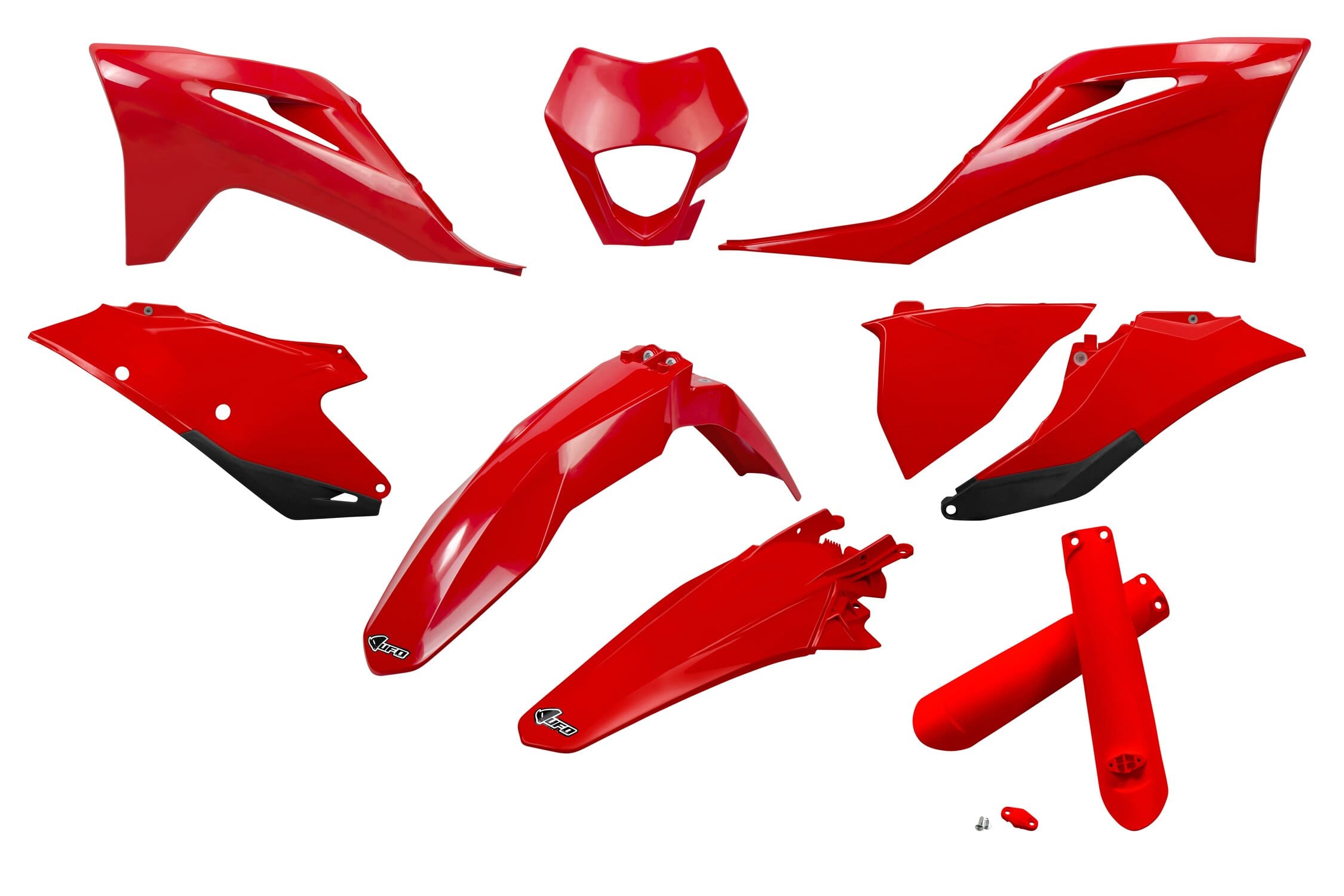 UF-GGKIT703F@062 Kit plastiche con protezioni forcella Gasgas EC / EC-F 2021-2023 dopo 2021 UFO rosso OEM 2023, COD: UF-GGKIT703F@062