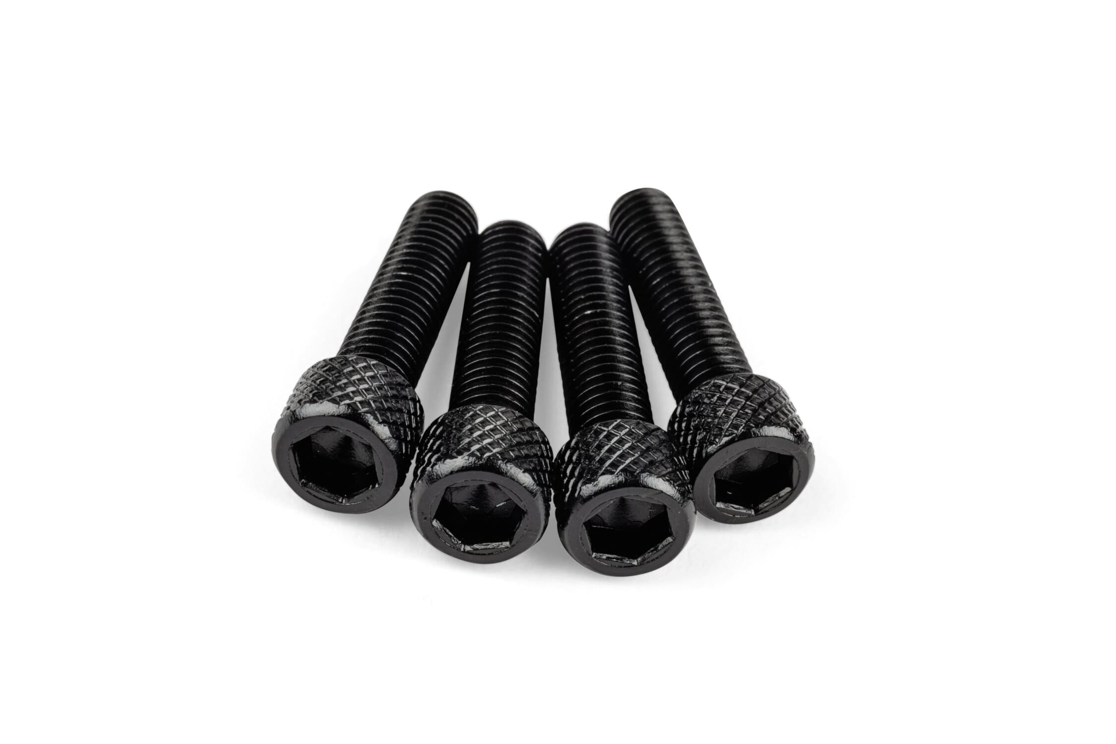 STR-553.01/BK Set di viti aspirazione M6x25 mm alluminio nero (x4), COD: STR-553.01/BK