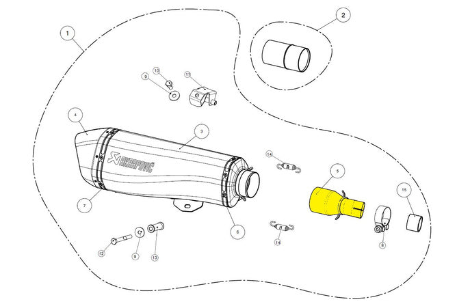AK-L-PI5SO1 Raccordo collettore Akrapovic Piaggio MP3 - Billaricambi SRLS