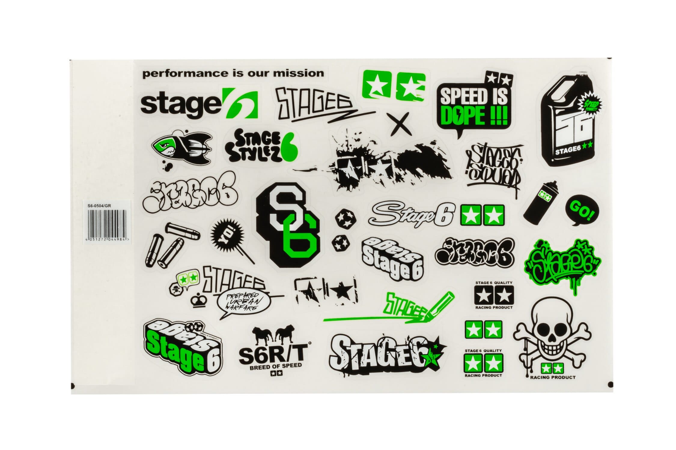 S6-0504/GR Set adesivi Stage6 A4 verde, COD: S6-0504/GR