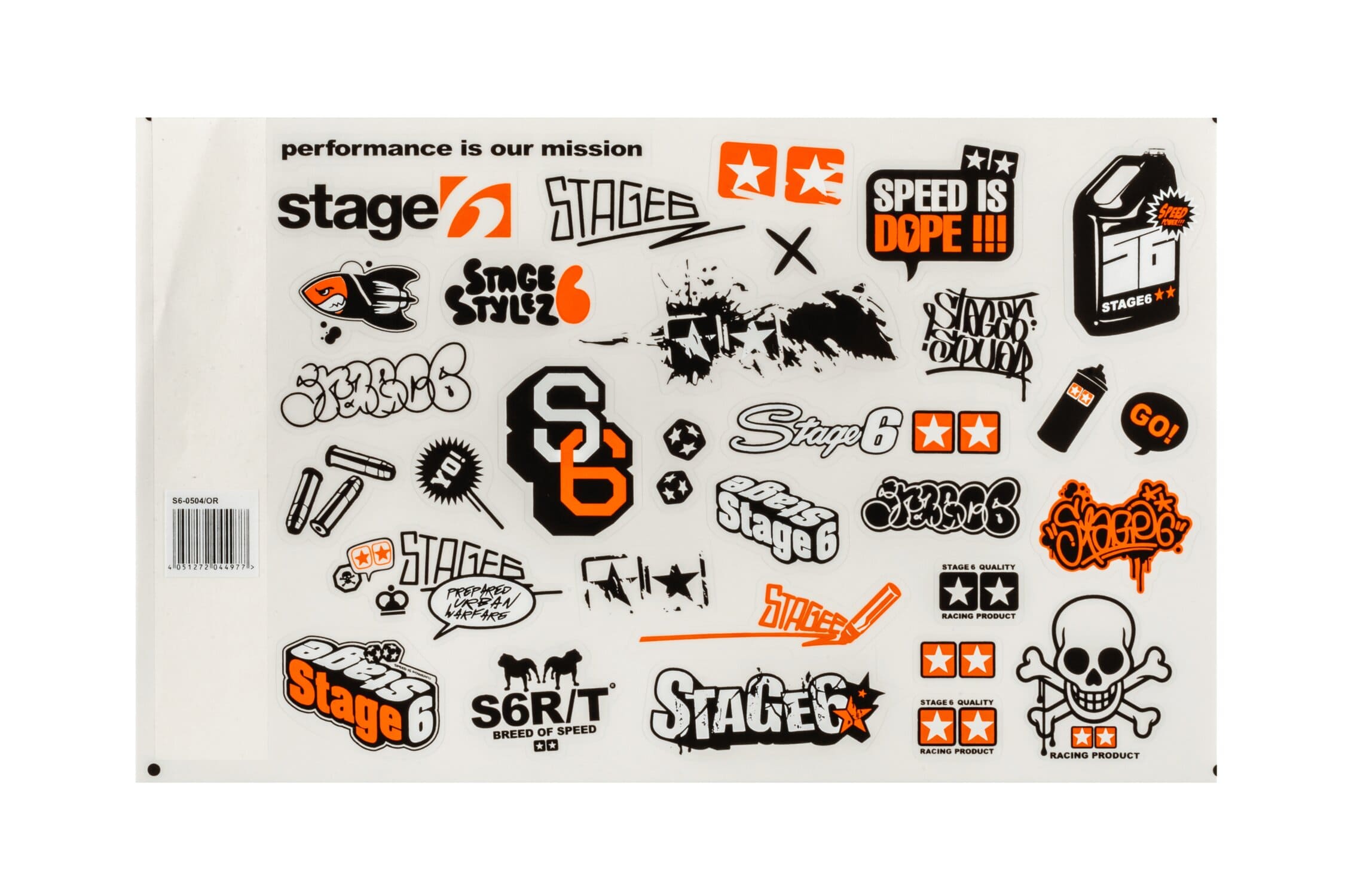 S6-0504/OR Set adesivi Stage6 A4 arancione, COD: S6-0504/OR