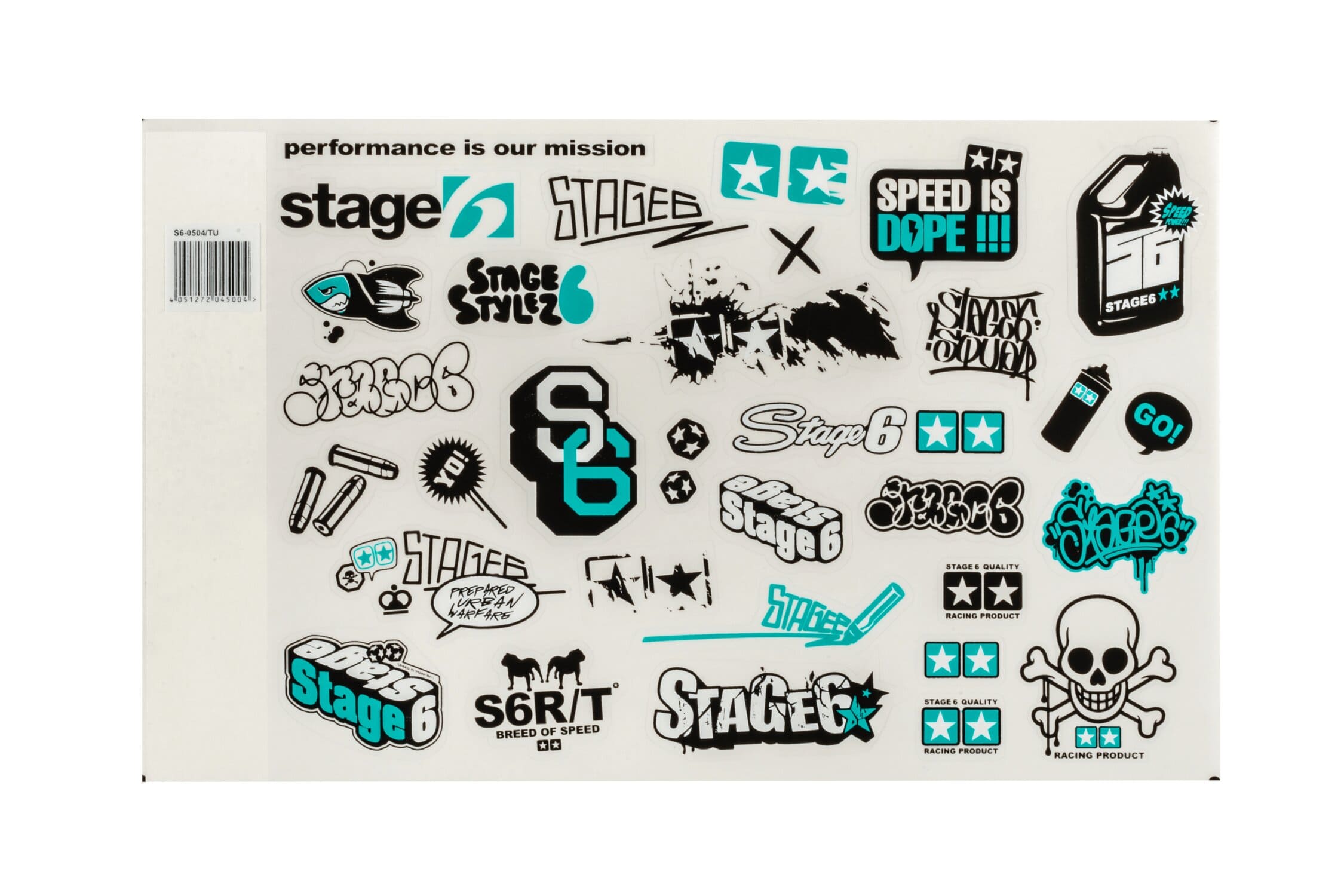 S6-0504/TU Set adesivi Stage6 A4 turchese, COD: S6-0504/TU
