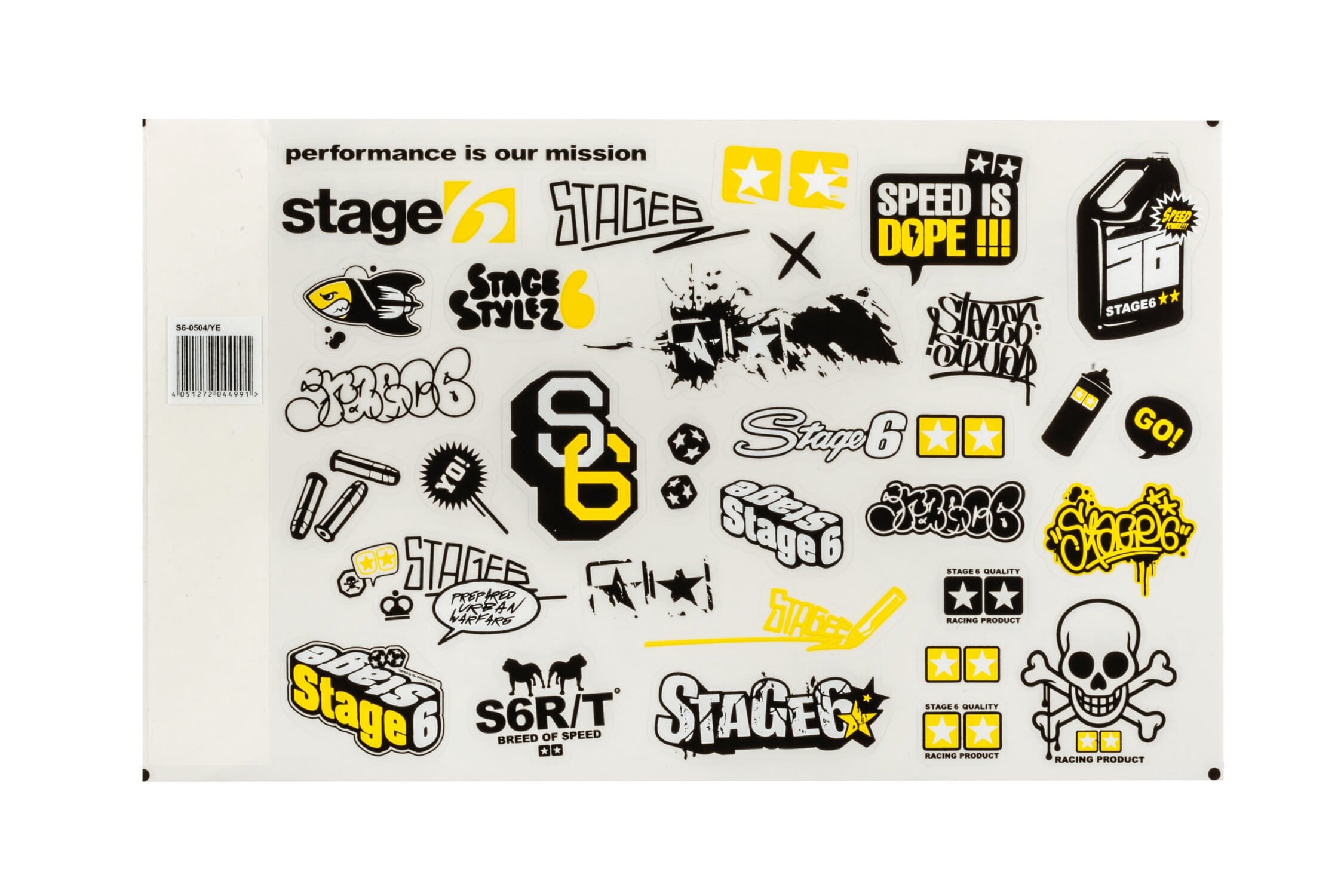 S6-0504/YE Set adesivi Stage6 A4 giallo, COD: S6-0504/YE