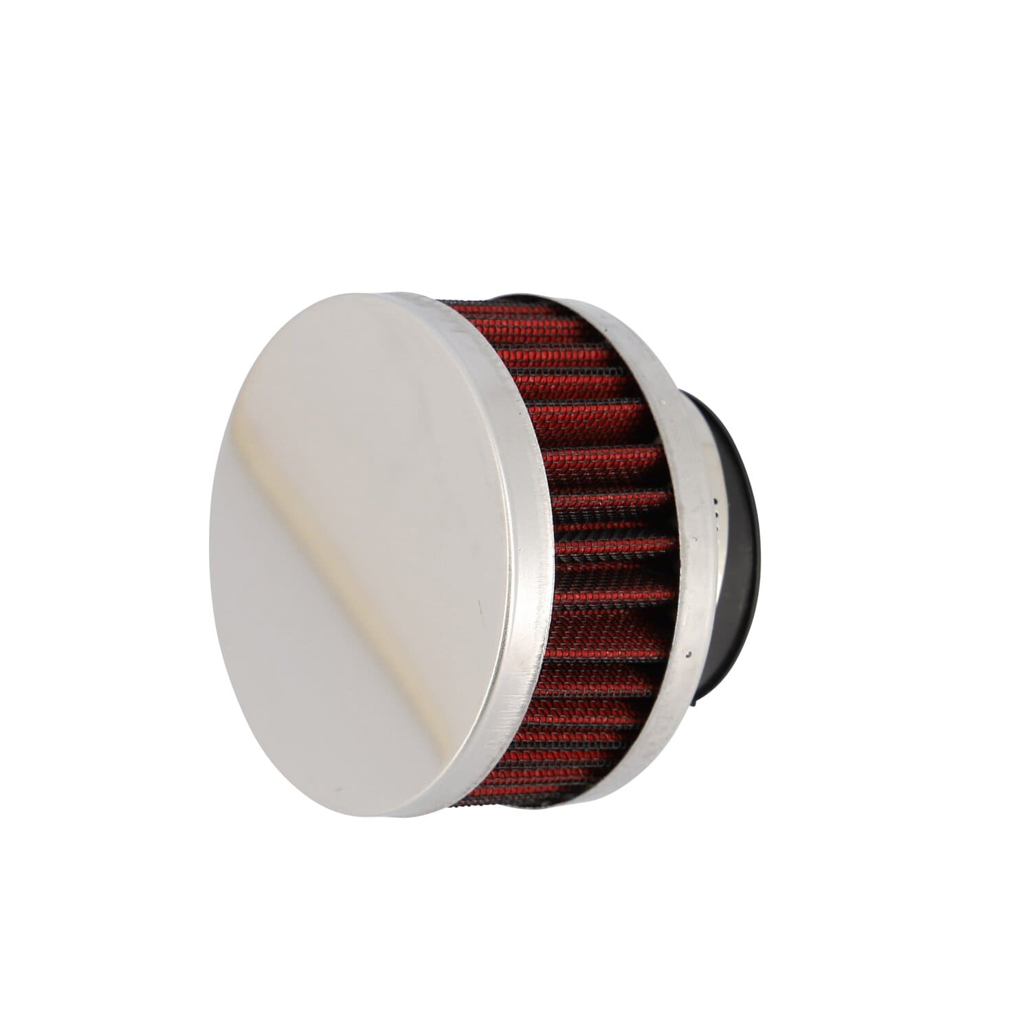 STR-346.14/CR Filtro aria rotondo D.74mm tipo KN diritto D.25-35mm cromato / rosso, COD: STR-346.14/CR